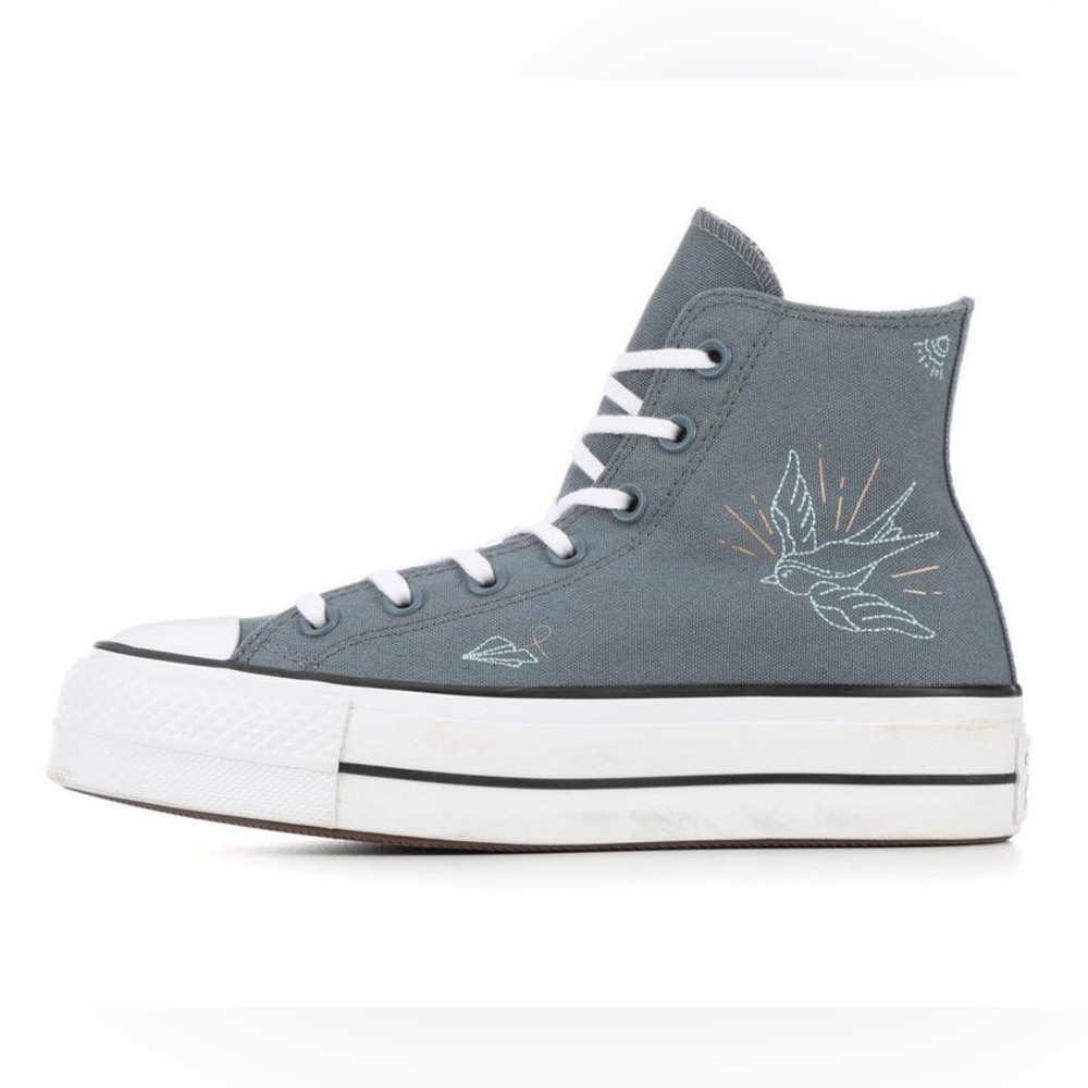 Converse Chuck Taylor Platform Lift Gray High-Top Canvas Sneakers